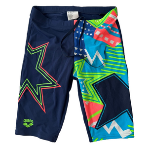Arena Navy Competitive Swim Training Jammer Bathing Suit Boy Men Size 28